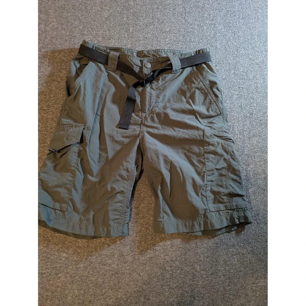 Columbia Shorts Mens 30 Gray Nylon Hiking 10 Inseam Zip Fly Pockets Omni Shade